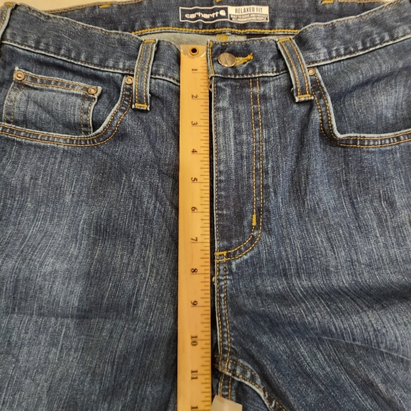 Carhartt Relaxed Fit Bootcut Rugged Flex Stretch Jeans - Mens Size 32x32 Blue - Picture 10 of 13
